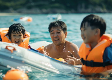 暑假帶孩子去哪玩-牛奶海親子之旅-兒童救生衣-旅人光腳